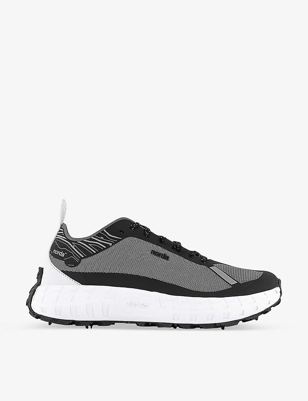 Norda Mens Black White 001 Woven Low-top Trainers