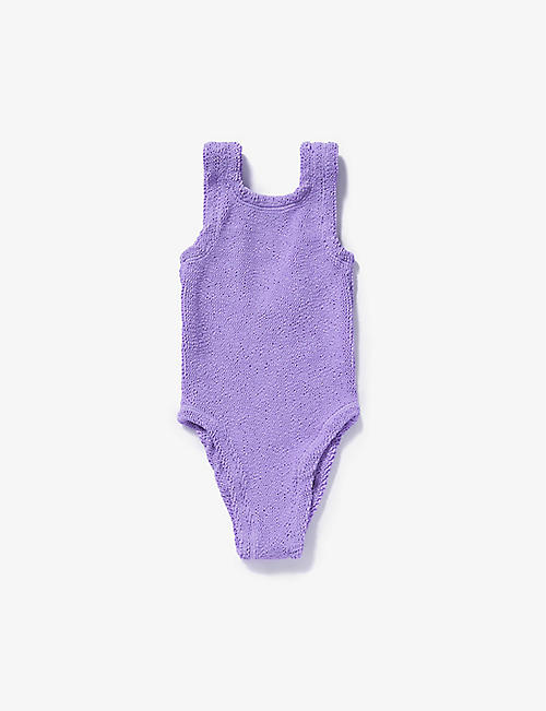 HUNZA G: Classic square-neck stretch-woven swimsuit 1-6 years