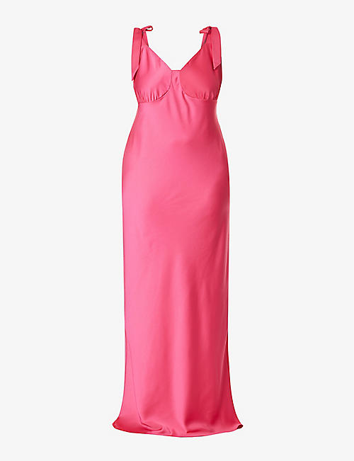MIMINE AG: Sweetheart-neck sleeveless stretch-woven maxi dress
