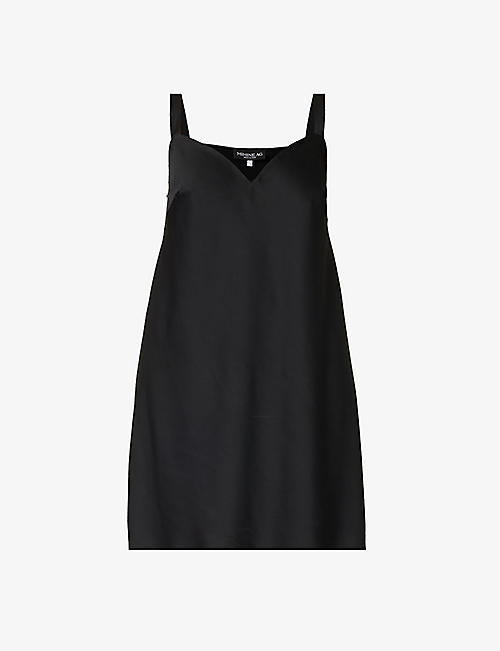 MIMINE AG: Sleeveless V-neck stretch-woven mini dress