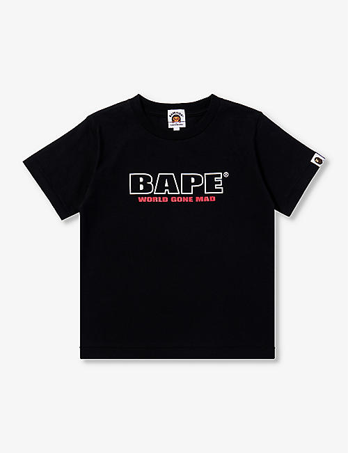 A BATHING APE: BAPE slogan-print cotton-jersey T-shirt 5-9 years
