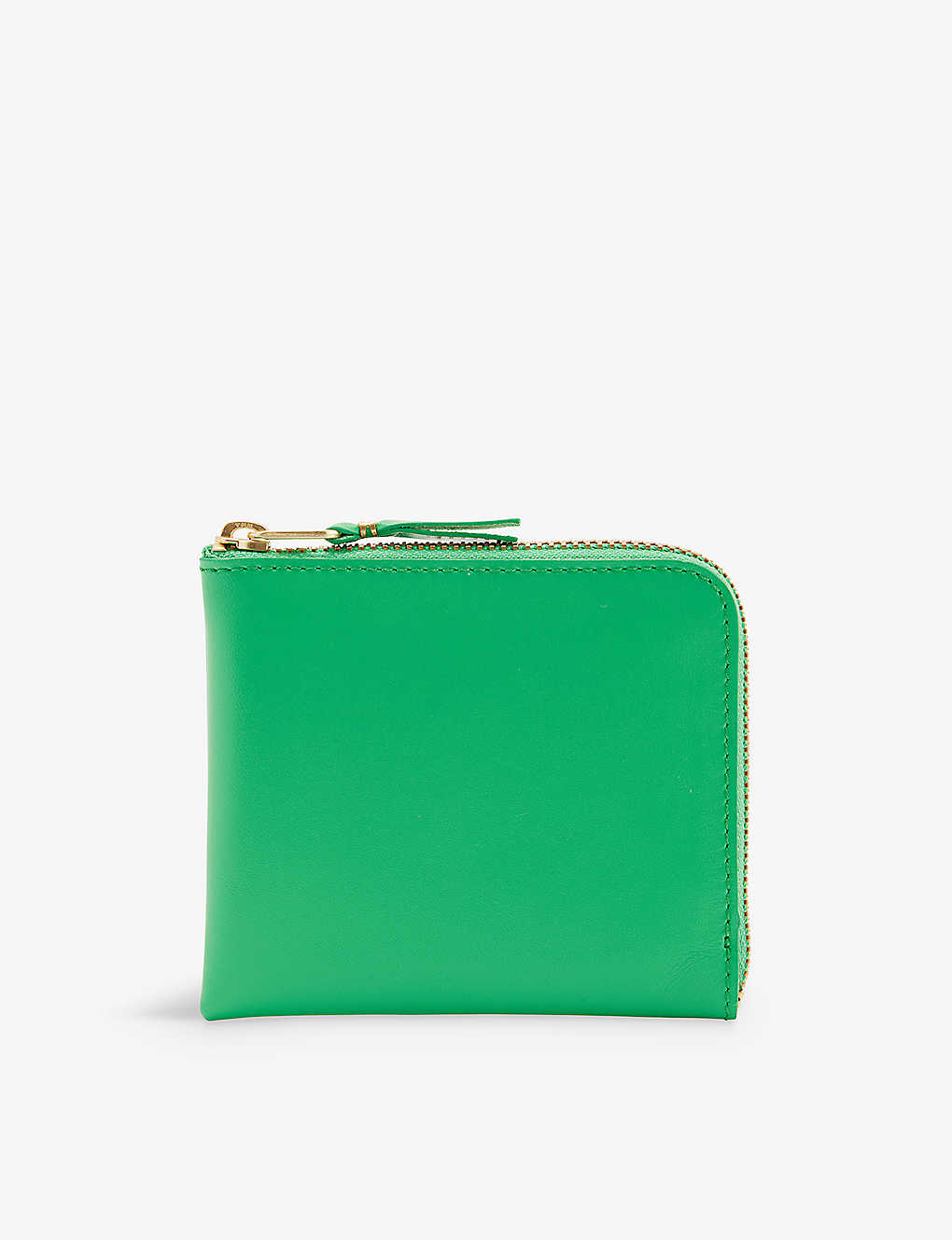 Comme Des Garçons Half-zip Leather Wallet In Green