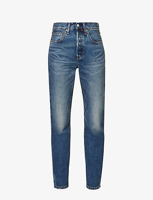 LEVIS: 501 cropped straight-leg high-rise jeans