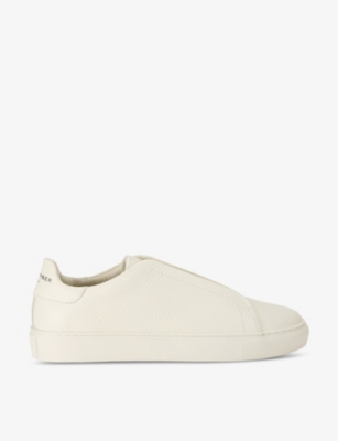 Kurt Geiger London Mens Bone Lennon Logo-embossed Leather Low-top Trainers In White