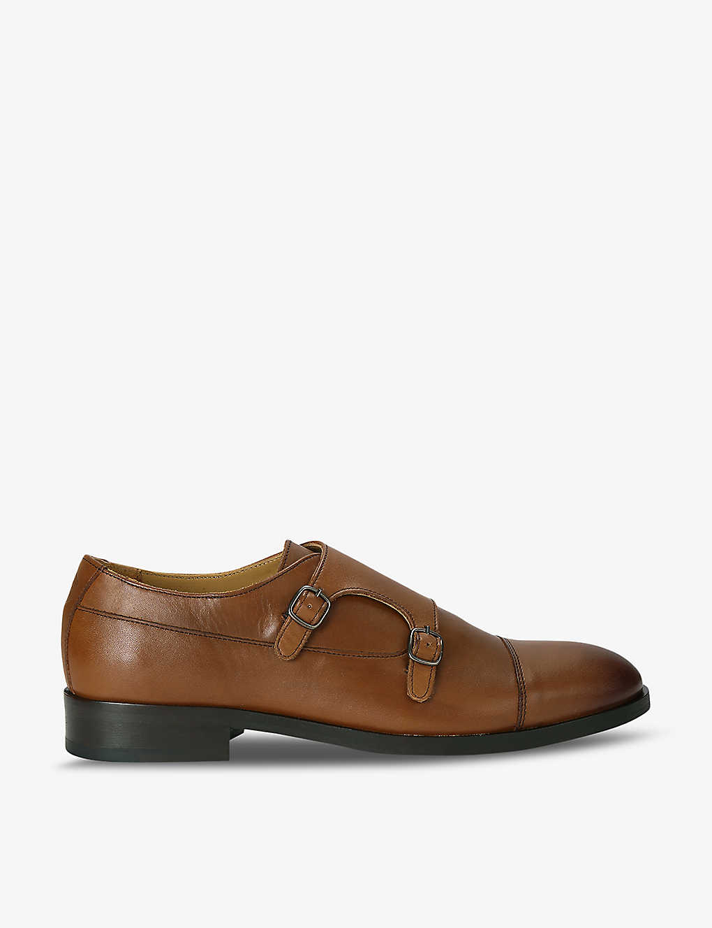 Shop Kurt Geiger London Men's Tan Hunter Leather Monk Shoes