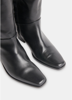 Shop Whistles Black Asa Pointed-toe Western-style Leather Boots