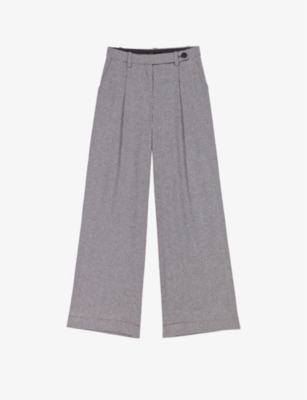 Maje Pillanette Wide Leg Trousers In Bicolore