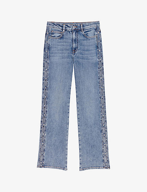 MAJE: Parfaite straight-leg mid-rise stretch-denim jeans