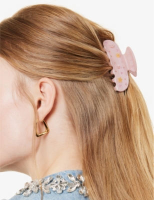 Emi Jay Womens Angel Dust Sweetheart Crystal-embellished Cellulose Acetate Hair Clip In Angel Dust