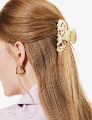 Emi Jay Womens Coca Chantilly Food Sweetheart Crystal-embellished Cellulose Acetate Hair Clip In Coca Chantilly Food