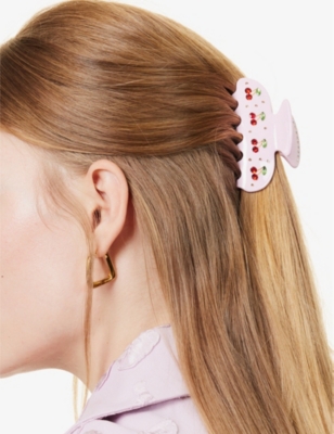 EMI JAY: Sweetheart crystal-embellished cellulose acetate hair clip