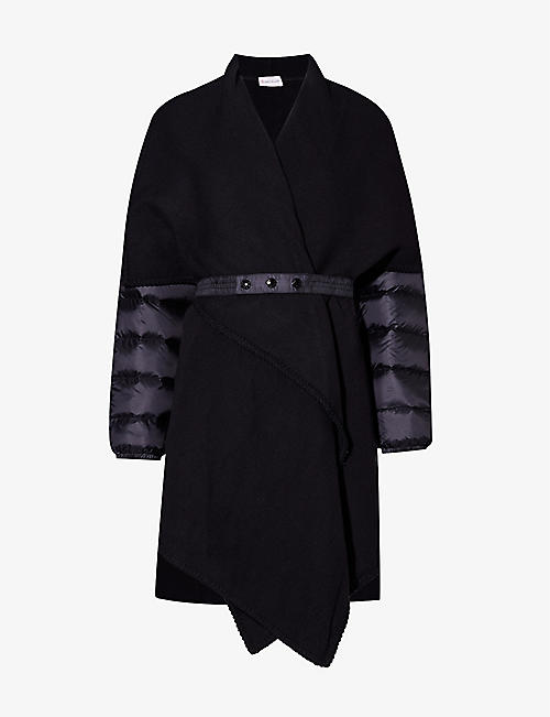 MONCLER: Brand-appliqué shawl-collar regular-fit shell cape