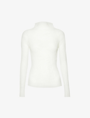 Issey Miyake Womens 01-white Chiffon Twist High-neck Woven Top
