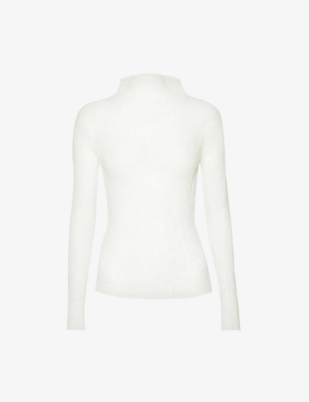 Issey Miyake Womens 01-white Chiffon Twist High-neck Woven Top