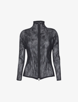 ISSEY MIYAKE - Chiffon Twist high-neck woven top | Selfridges.com