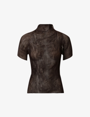 ISSEY MIYAKE - Twist sheer knitted top | Selfridges.com