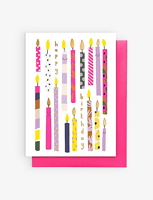 STOP THE CLOCK: Happy Birthday Candles greetings card 12.5cm x 17.5cm