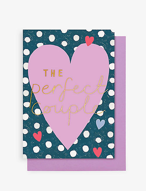 STOP THE CLOCK: 'The Perfect Couple' wedding card 14cm x 10cm