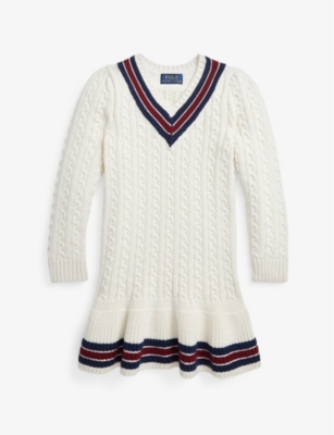 POLO RALPH LAUREN: Cricket cable-knit cotton dress 2-11 years