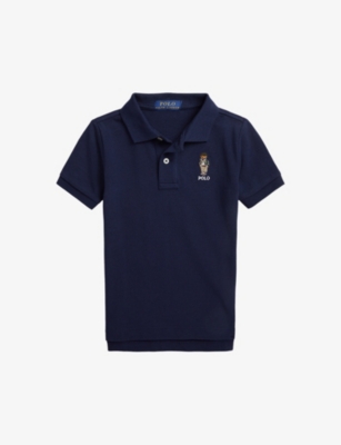 POLO RALPH LAUREN: Boys' Polo Bear-embroidered cotton-mesh polo shirt
