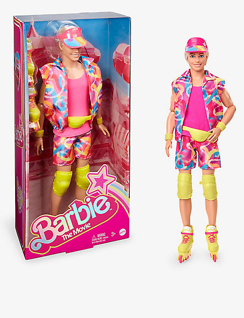 BARBIE： Barbie The Movie Ken 荧光色滚轮滑板玩偶 28 厘米