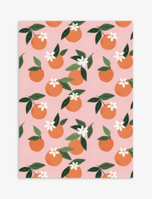 ELEANOR STUART: Oranges graphic-print wrapping paper pack of five