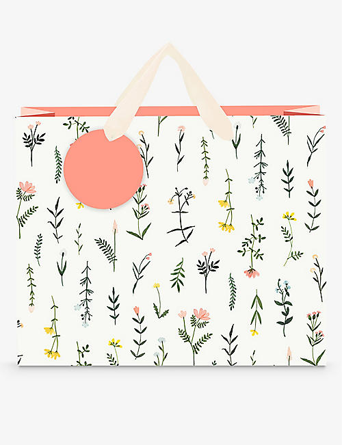 ELEANOR STUART：Meadow Floral 花卉印花中号礼品袋 27 厘米 x 33 厘米