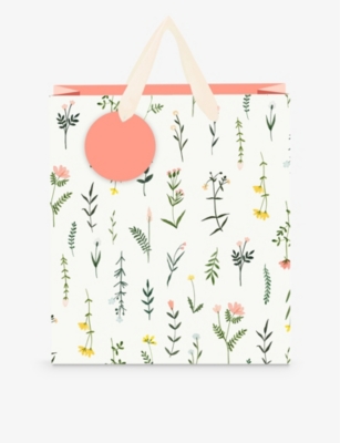 ELEANOR STUART: Meadow Floral floral-print small gift bag 23cm x 18cm