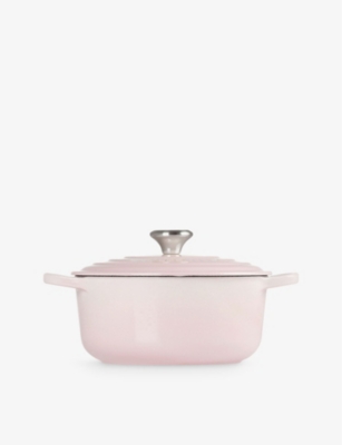 Shop Le Creuset Shell Pink Signature Round Cast-iron Casserole Dish 28cm