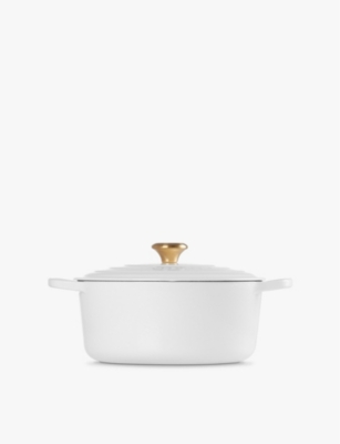 Le Creuset White Signature Round Cast-iron Casserole Dish In White