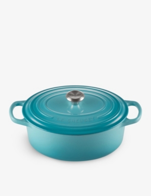 Le Creuset Signature Oval Cast-iron Casserole Dish In Blue