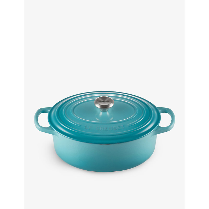Le Creuset Signature Oval Cast-iron Casserole Dish In Blue
