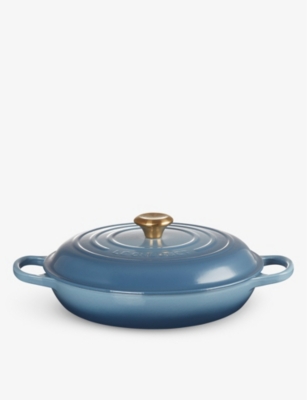 Le Creuset Chambray Signature Shallow Cast-iron Casserole Dish In Chambray