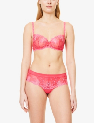 Wish stretch-tulle and lace underwired half-cup bra