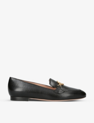 BALLY: Obrien chain-embellished leather loafers