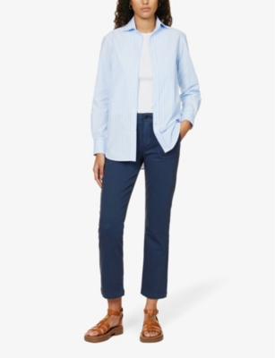 PAIGE: Mayslie straight-leg mid-rise stretch-denim jeans