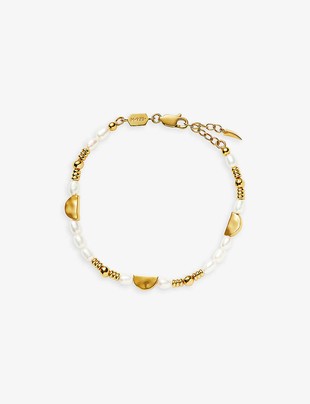 Missoma Womens Gold Zenyu 18ct Recycled Yellow Gold-plated Vermeil Brass And Pearl Bracelet