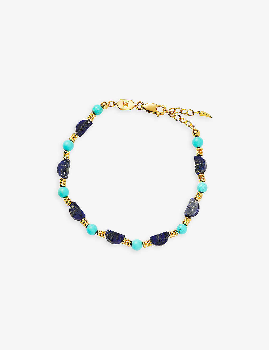 Shop Missoma Womens Gold Zenyu 18ct Recycled Yellow Gold-plated Vermeil Brass And Lapis Bracelet