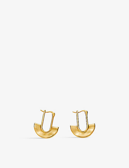 MISSOMA: Zenyu Fan mini 18ct yellow gold-plated vermeil recycled sterling-silver earrings