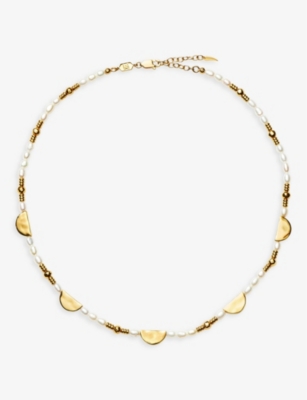 Shop Missoma Womens Gold Zenyu 18ct Recycled Yellow Gold-plated Vermeil Brass And Pearl Choker