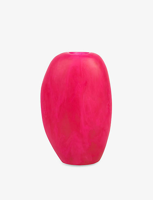 DINOSAUR DESIGNS: Flamingo Skipping Stone bold resin vase 26cm