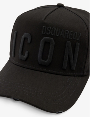 Shop Dsquared2 Icon Logo-embroidered Cotton-twill Cap In Black Black