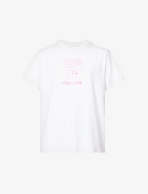 GANNI: Basic Bunny logo-print organic cotton-jersey T-shirt
