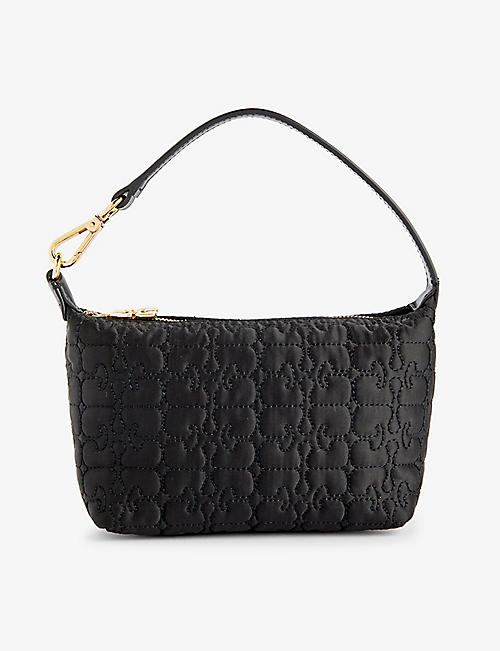 GANNI: Butterfly small recycled-polyester-blend shoulder bag