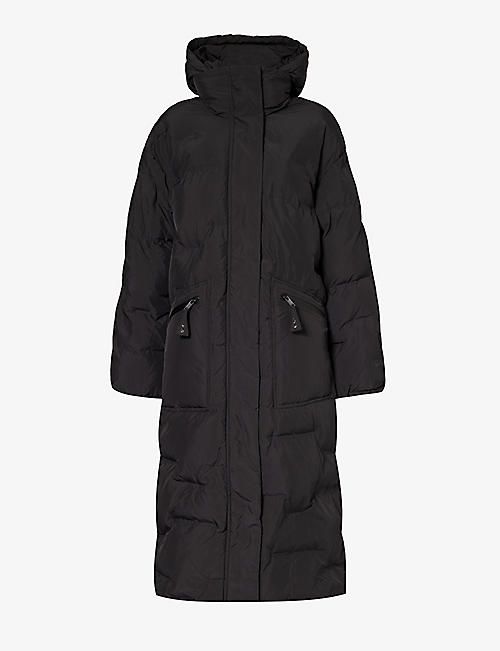 GANNI: Padded detachable-hood recycled-polyester coat