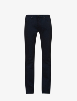 PAIGE: Normandie straight-leg mid-rise stretch-denim jeans