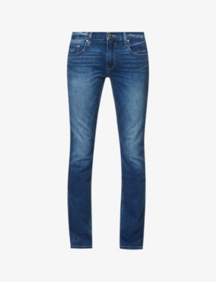 PAIGE: Federal straight-leg mid-rise stretch-denim jeans