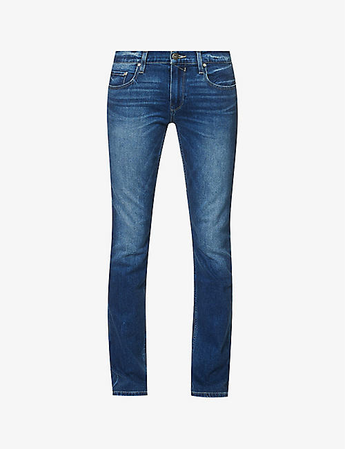 PAIGE: Federal straight-leg mid-rise stretch-denim jeans