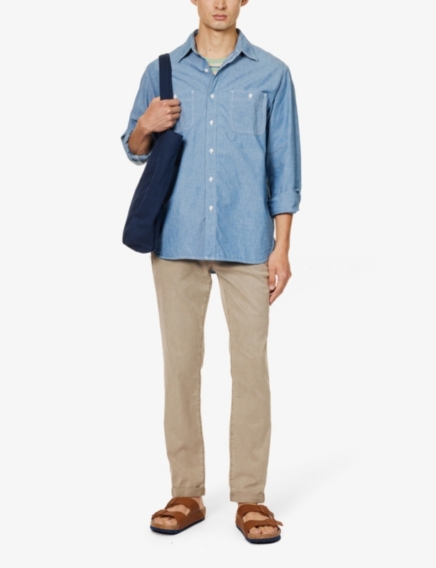 Fraser drawstring-waistband X-leg slim-fit stretch-woven trousers