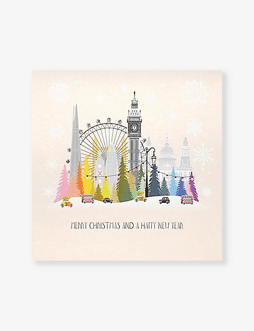 SELFRIDGES EDIT: Merry Christmas And A Happy New Year 水晶装饰圣诞卡 16.5 厘米 x 16.5 厘米